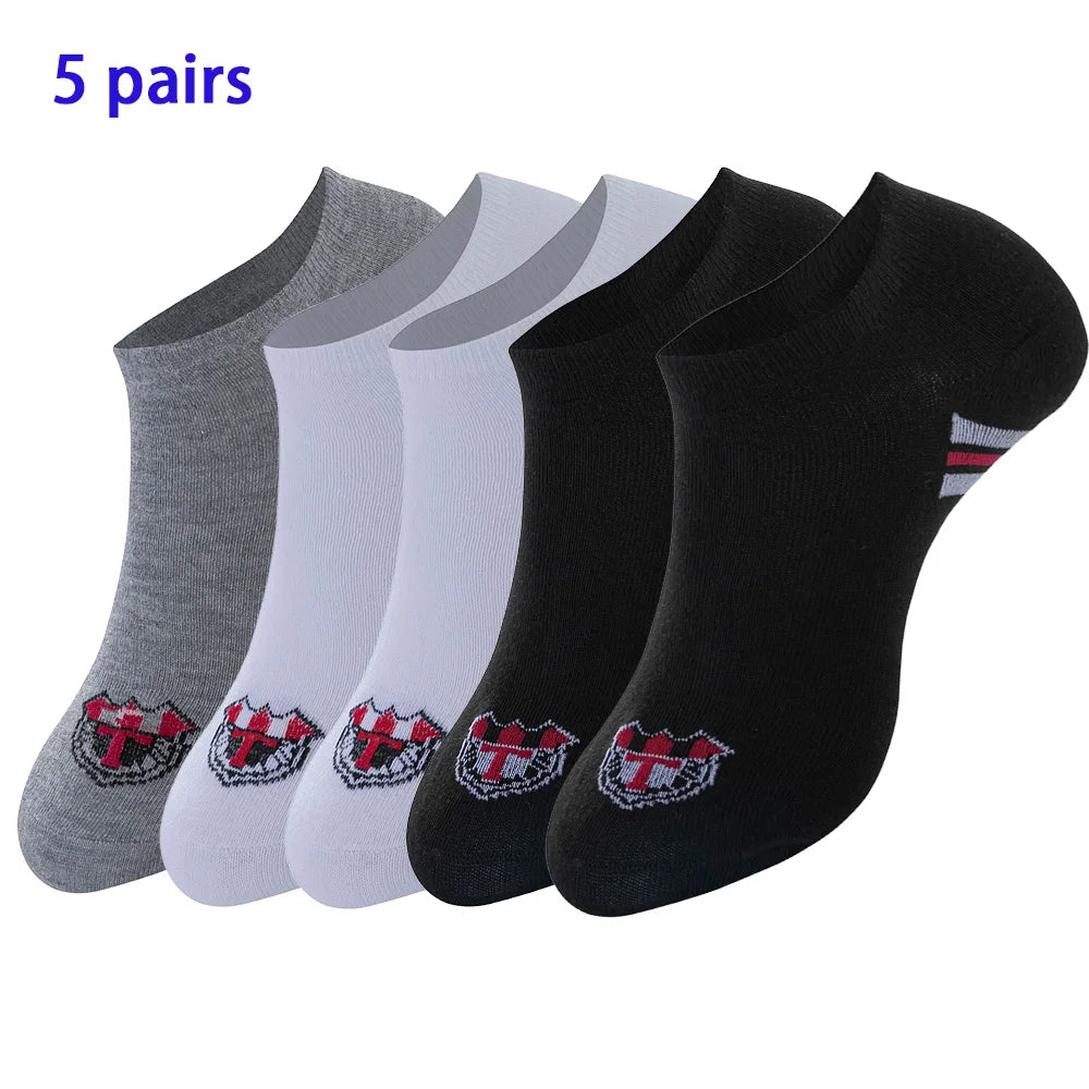 5 Pairs of Women'S/Men'S Boat Socks Invisible Low Cut anti Slip Summer No Show Ankle Socks Solid Color Casual Breathable
