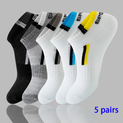 5 Pairs of Women'S/Men'S Boat Socks Invisible Low Cut anti Slip Summer No Show Ankle Socks Solid Color Casual Breathable