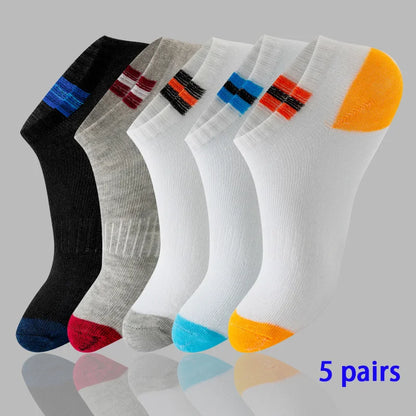 5 Pairs of Women'S/Men'S Boat Socks Invisible Low Cut anti Slip Summer No Show Ankle Socks Solid Color Casual Breathable